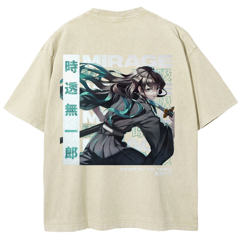 Muichiro Tokito Unisex Fit Washed T-Shirt | Demon Slayer 