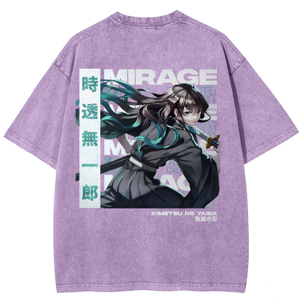 Muichiro Tokito Unisex Fit Washed T-Shirt | Demon Slayer 