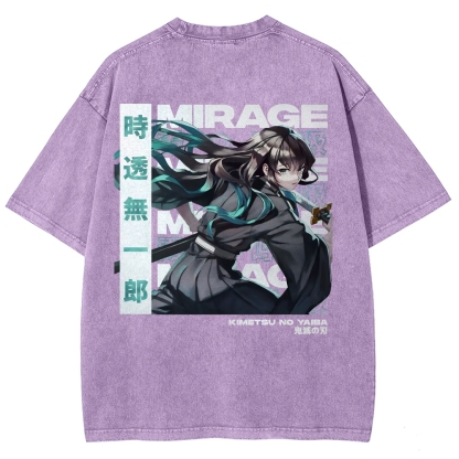 Muichiro Tokito Unisex Fit Washed T-Shirt | Demon Slayer 