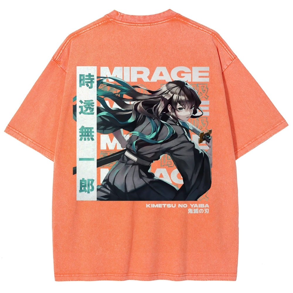 Muichiro Tokito Unisex Fit Washed T-Shirt | Demon Slayer 