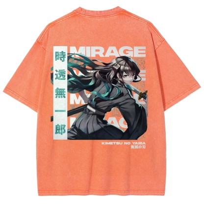 Muichiro Tokito Unisex Fit Washed T-Shirt | Demon Slayer 