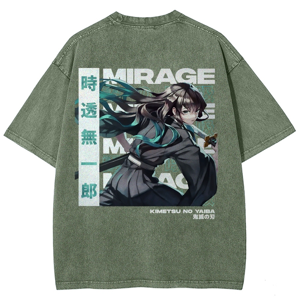 Muichiro Tokito Unisex Fit Washed T-Shirt | Demon Slayer 