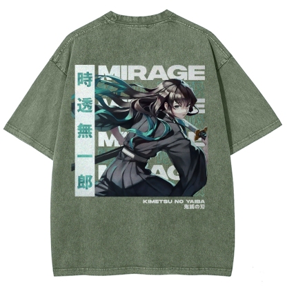 Muichiro Tokito Unisex Fit Washed T-Shirt | Demon Slayer 