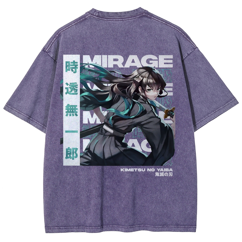 Muichiro Tokito Unisex Fit Washed T-Shirt | Demon Slayer 