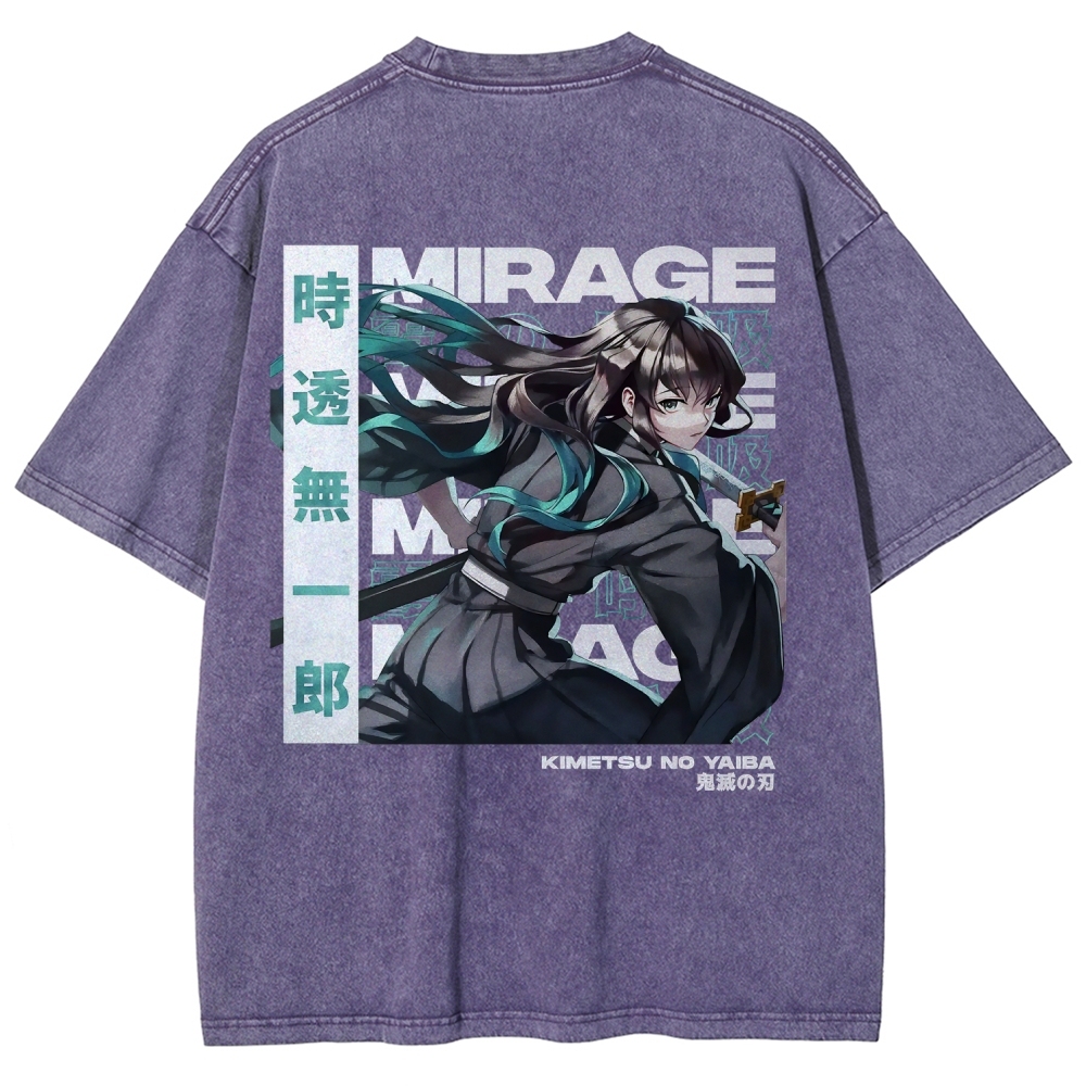 Muichiro Tokito Unisex Fit Washed T-Shirt | Demon Slayer 