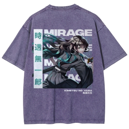 Muichiro Tokito Unisex Fit Washed T-Shirt | Demon Slayer 
