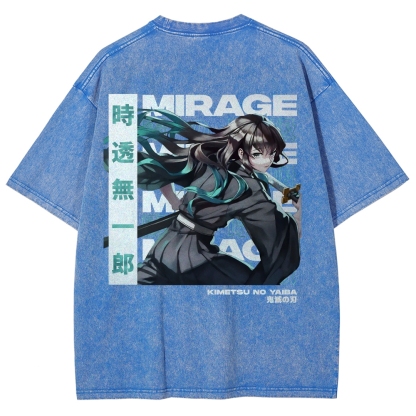 Muichiro Tokito Unisex Fit Washed T-Shirt | Demon Slayer 