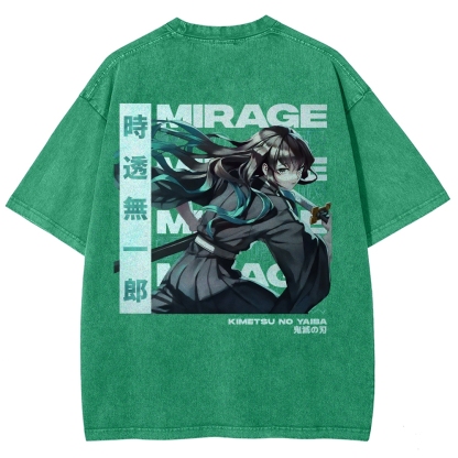 Muichiro Tokito Unisex Fit Washed T-Shirt | Demon Slayer 