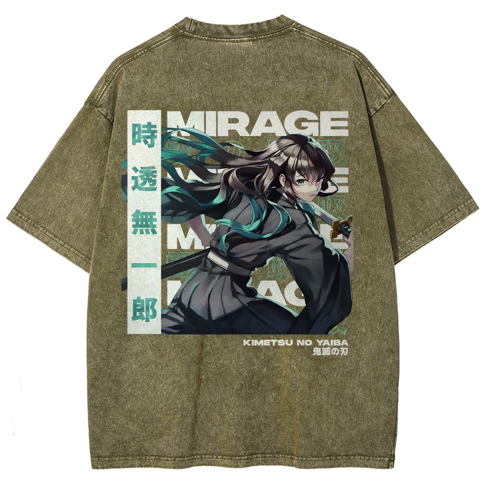 Muichiro Tokito Unisex Fit Washed T-Shirt | Demon Slayer 