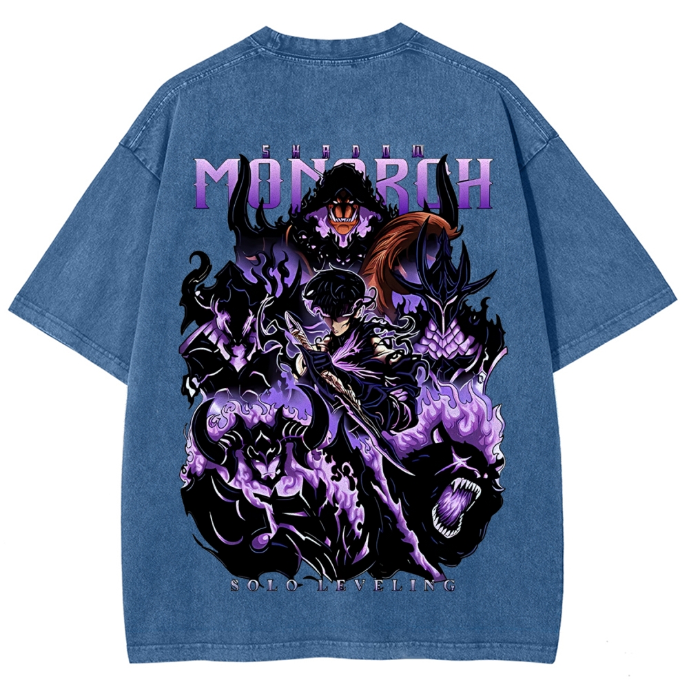 Sung Jinwoo Vintage Unisex Washed T-Shirt | Solo Leveling 