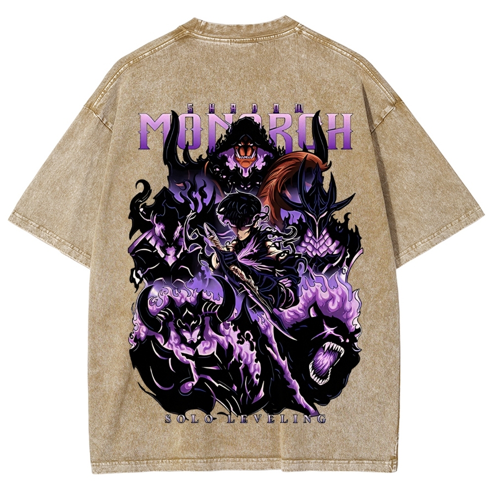 Sung Jinwoo Vintage Unisex Washed T-Shirt | Solo Leveling 