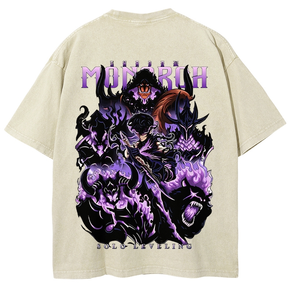 Sung Jinwoo Vintage Unisex Washed T-Shirt | Solo Leveling 