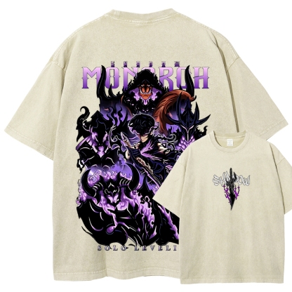 Sung Jinwoo Vintage Unisex Washed T-Shirt | Solo Leveling 