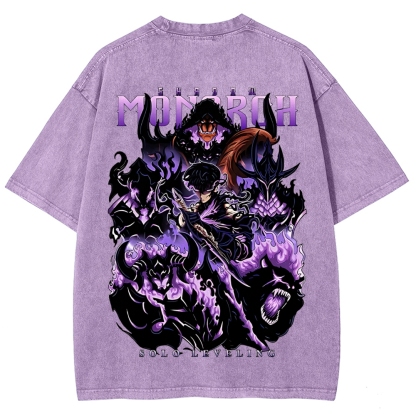 Sung Jinwoo Vintage Unisex Washed T-Shirt | Solo Leveling 