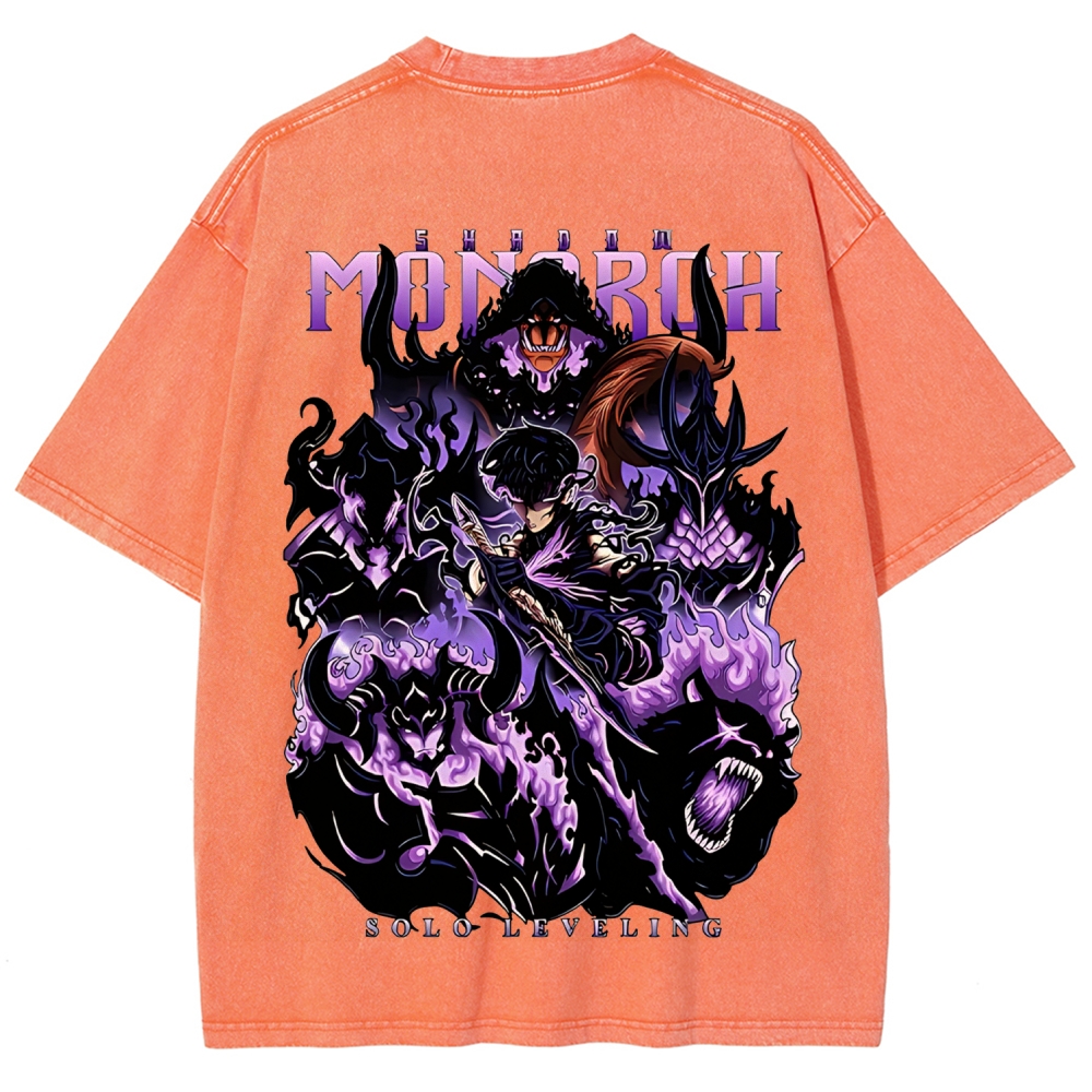 Sung Jinwoo Vintage Unisex Washed T-Shirt | Solo Leveling 