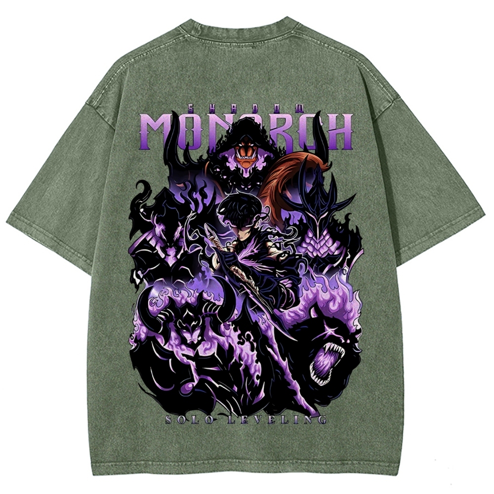 Sung Jinwoo Vintage Unisex Washed T-Shirt | Solo Leveling 