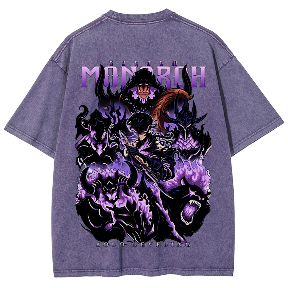 Sung Jinwoo Vintage Unisex Washed T-Shirt | Solo Leveling 