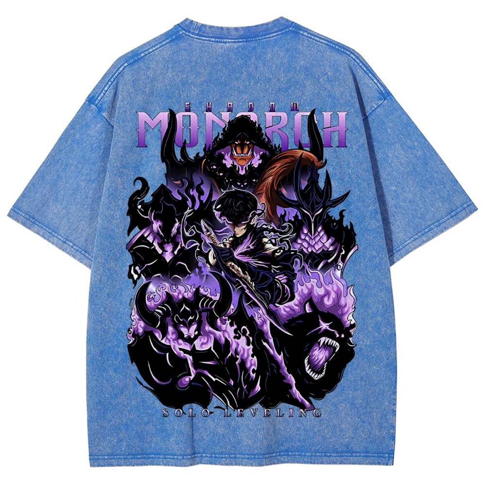 Sung Jinwoo Vintage Unisex Washed T-Shirt | Solo Leveling 
