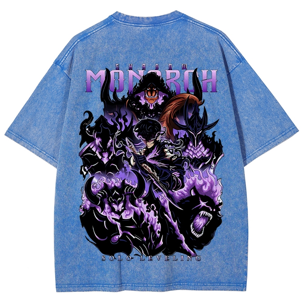Sung Jinwoo Vintage Unisex Washed T-Shirt | Solo Leveling 