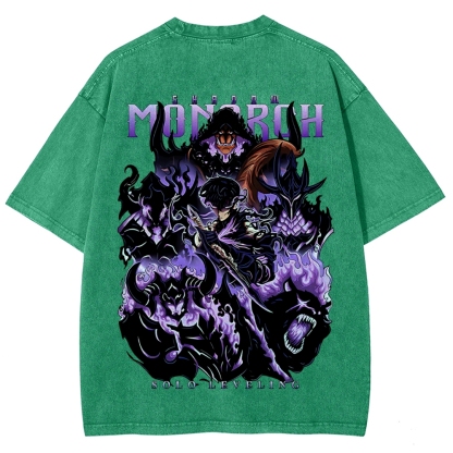 Sung Jinwoo Vintage Unisex Washed T-Shirt | Solo Leveling 