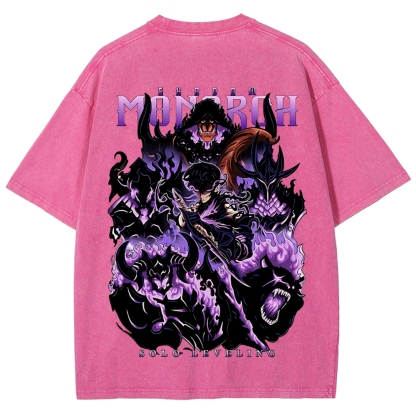 Sung Jinwoo Vintage Unisex Washed T-Shirt | Solo Leveling 