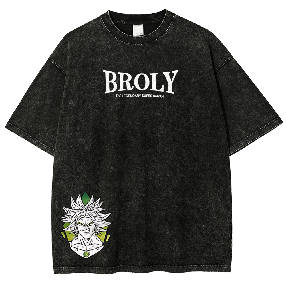 Dragon Ball Z Broly Printed Unisex Washed T-Shirt