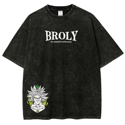 Dragon Ball Z Broly Printed Unisex Washed T-Shirt