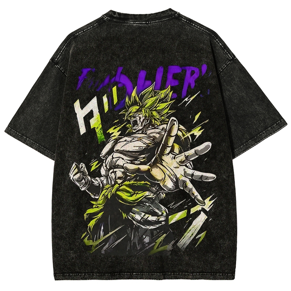 Dragon Ball Z Broly Printed Unisex Washed T-Shirt