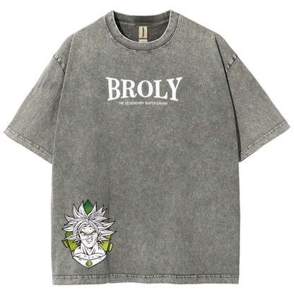 Dragon Ball Z Broly Printed Unisex Washed T-Shirt