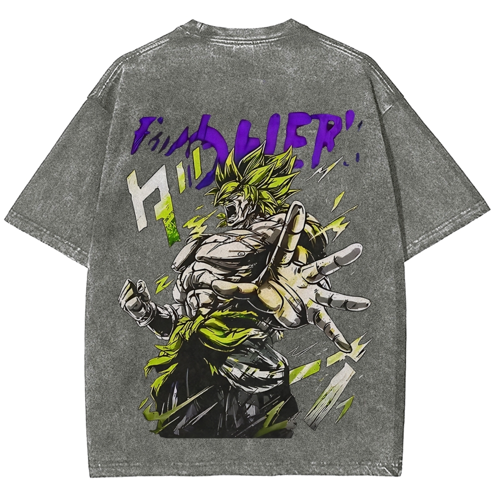 Dragon Ball Z Broly Printed Unisex Washed T-Shirt