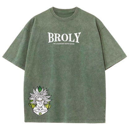 Dragon Ball Z Broly Printed Unisex Washed T-Shirt