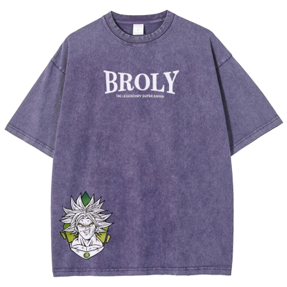 Dragon Ball Z Broly Printed Unisex Washed T-Shirt