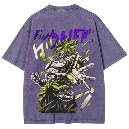 Dragon Ball Z Broly Printed Unisex Washed T-Shirt