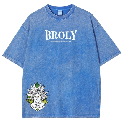 Dragon Ball Z Broly Printed Unisex Washed T-Shirt