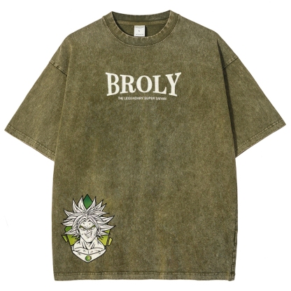 Dragon Ball Z Broly Printed Unisex Washed T-Shirt