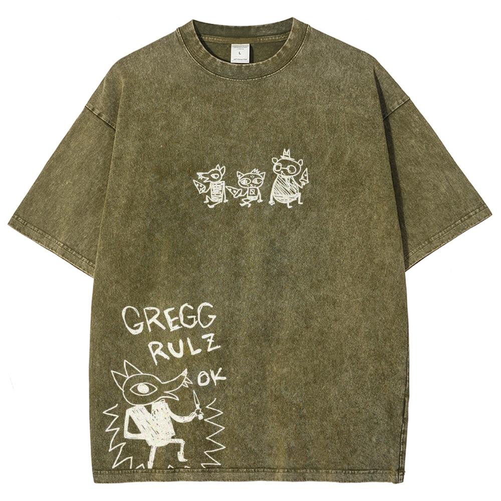 Night in The Woods Unisex Fit Washed T-Shirt 2602003998