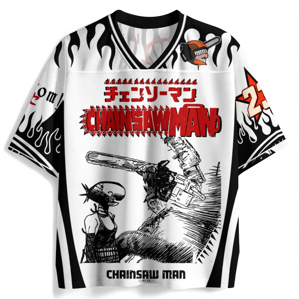 Chainsaw Man Mesh Jersey Shirts 