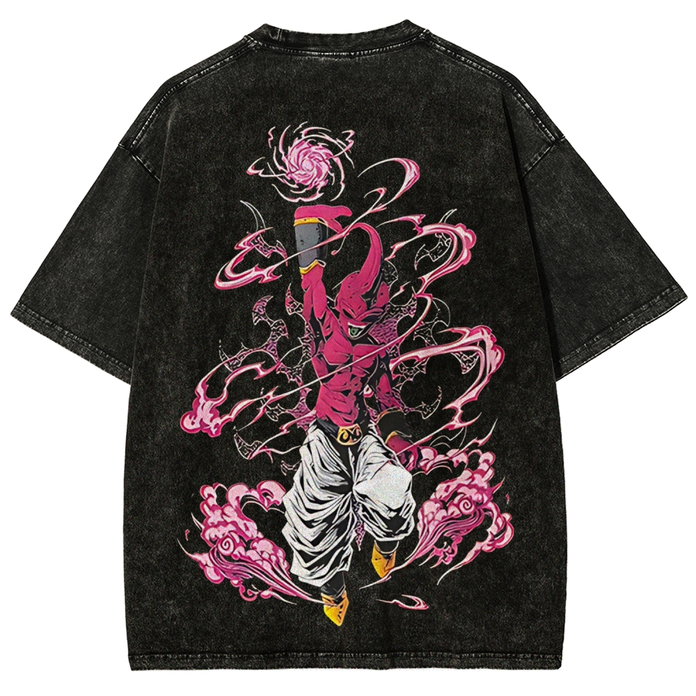 Majin Buu Printed Unisex Washed T-Shirt | Dragon Ball Z 