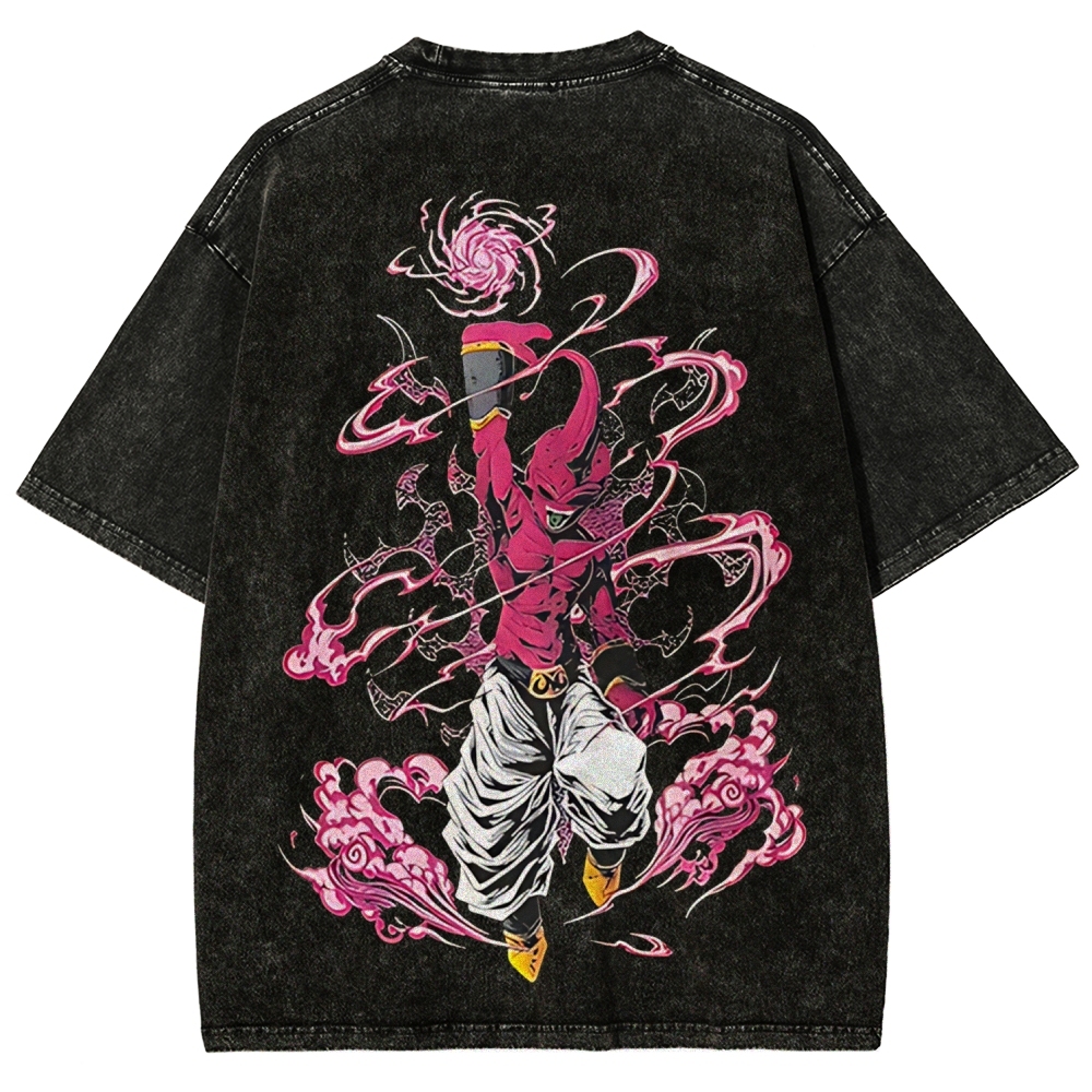 Majin Buu Printed Unisex Washed T-Shirt | Dragon Ball Z 