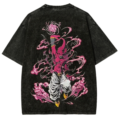 Majin Buu Printed Unisex Washed T-Shirt | Dragon Ball Z 