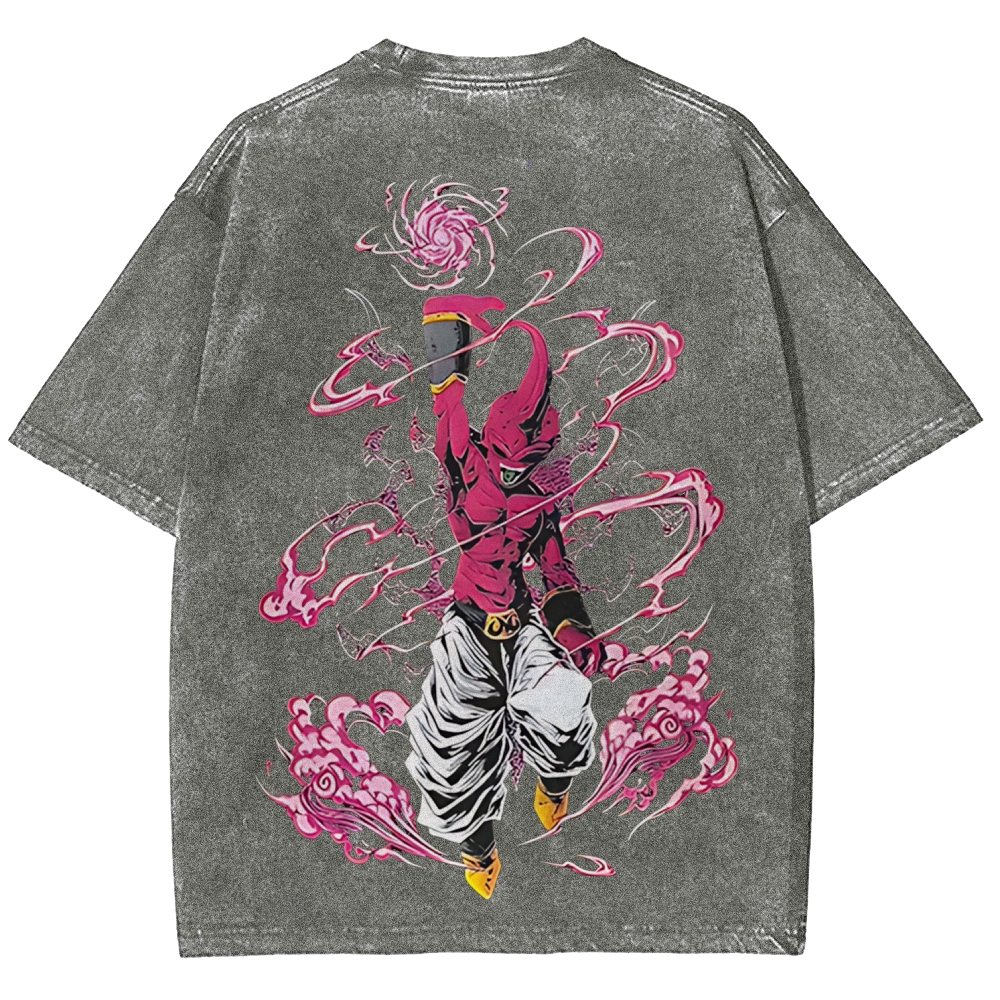 Majin Buu Printed Unisex Washed T-Shirt | Dragon Ball Z 