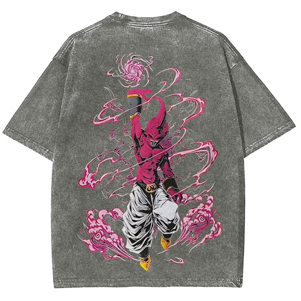 Majin Buu Printed Unisex Washed T-Shirt | Dragon Ball Z 