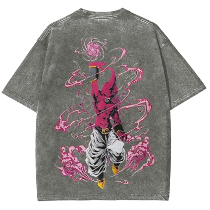 Majin Buu Printed Unisex Washed T-Shirt | Dragon Ball Z 