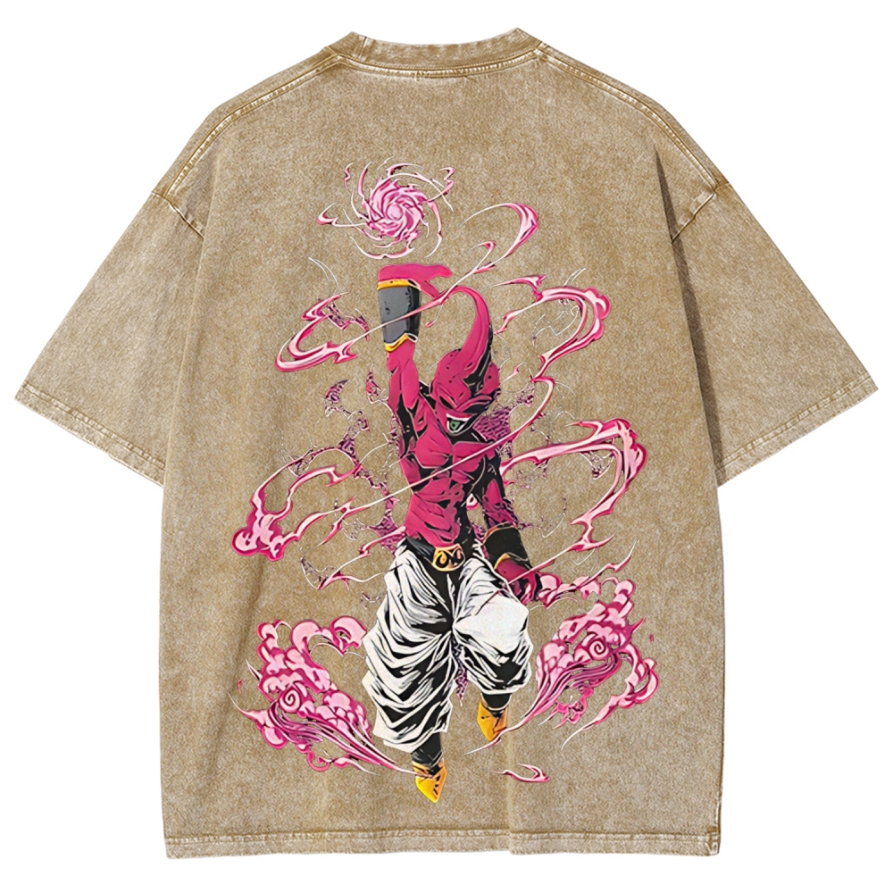 Majin Buu Printed Unisex Washed T-Shirt | Dragon Ball Z 