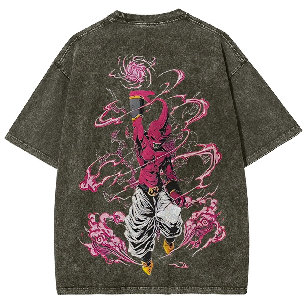 Majin Buu Printed Unisex Washed T-Shirt | Dragon Ball Z 