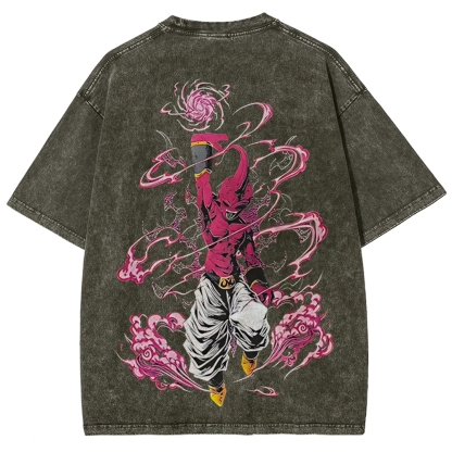 Majin Buu Printed Unisex Washed T-Shirt | Dragon Ball Z 