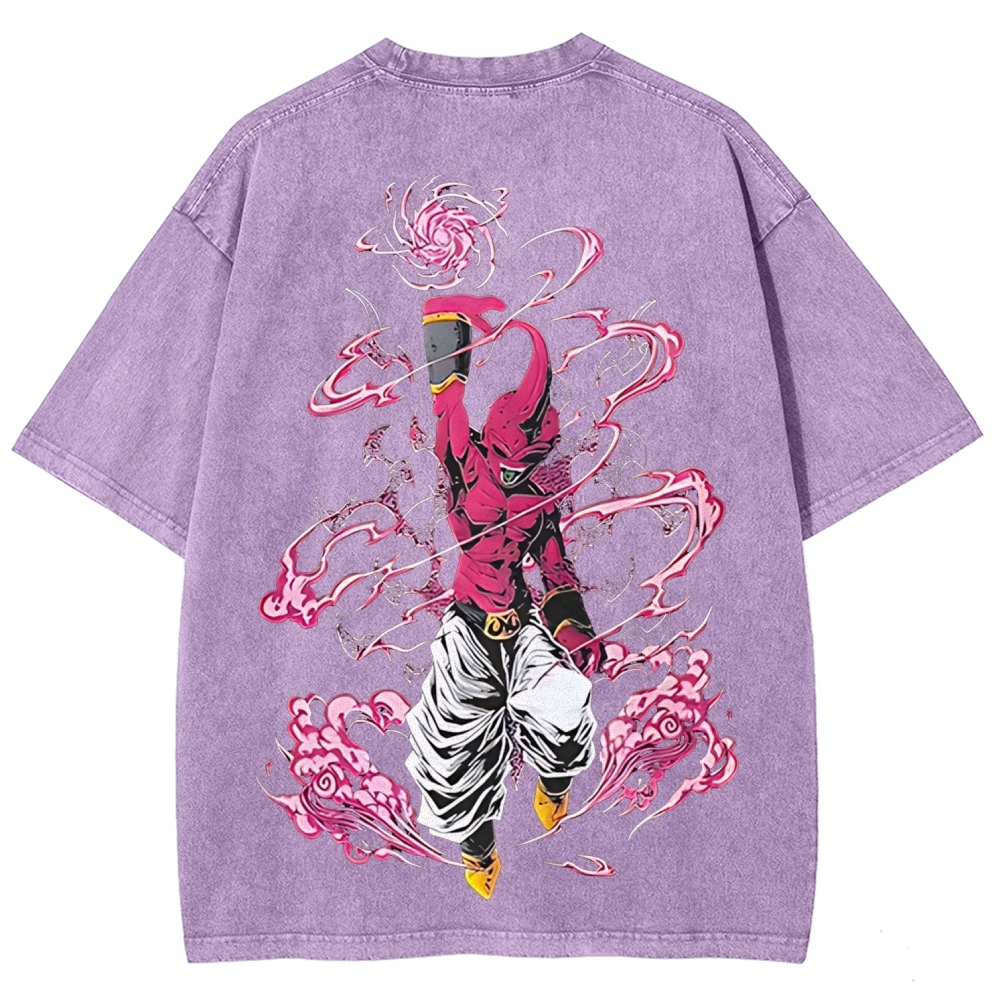 Majin Buu Printed Unisex Washed T-Shirt | Dragon Ball Z 