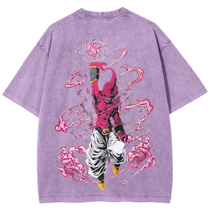 Majin Buu Printed Unisex Washed T-Shirt | Dragon Ball Z 