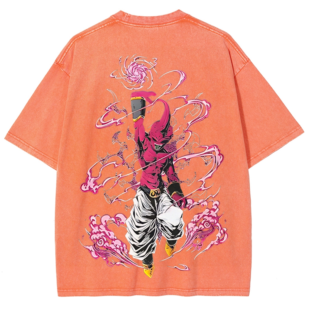 Majin Buu Printed Unisex Washed T-Shirt | Dragon Ball Z 