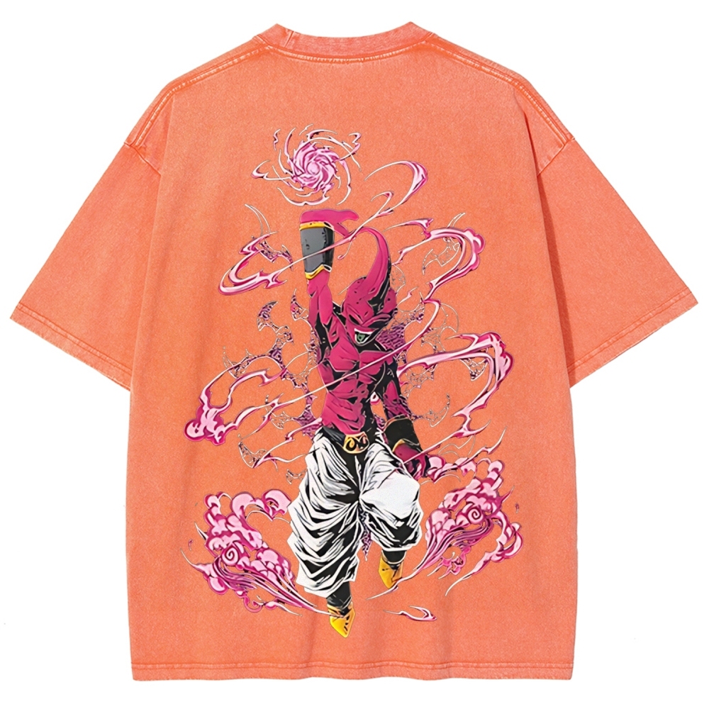 Majin Buu Printed Unisex Washed T-Shirt | Dragon Ball Z 